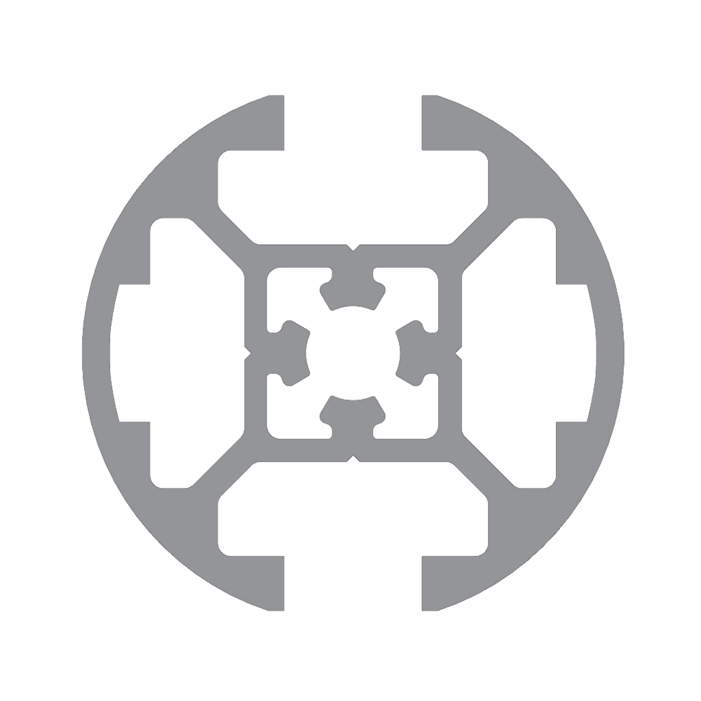 10-40R2-0-400MM ALUMINUM PROFILE 40MM ROUND<br>2-SLOT, CUT TO LENGTH OF 400MM